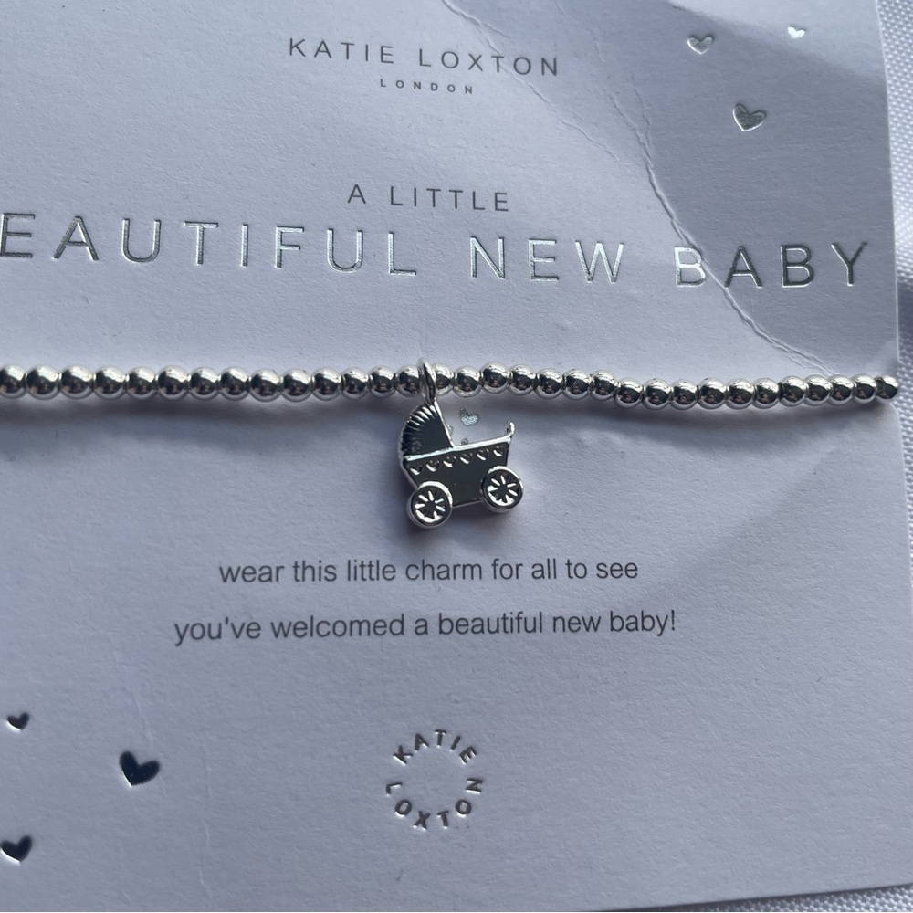 Katie Loxton London Beautiful New Baby Silver Plated Stretch Bracelet-NEW - Picture 3 of 3